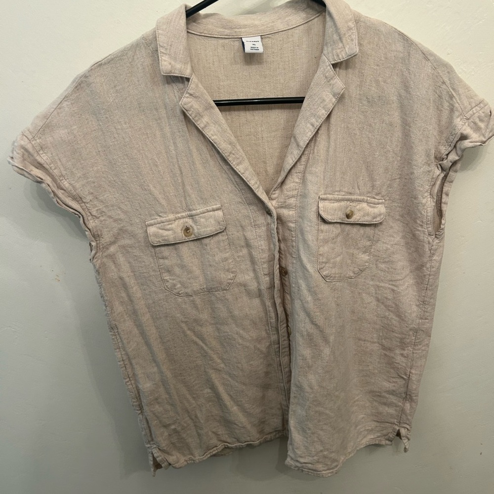 Cream linen top
